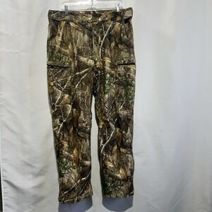 Realtree Edge Scent Factor Camo Pants Mens Size Large Cargo Zip Hunting